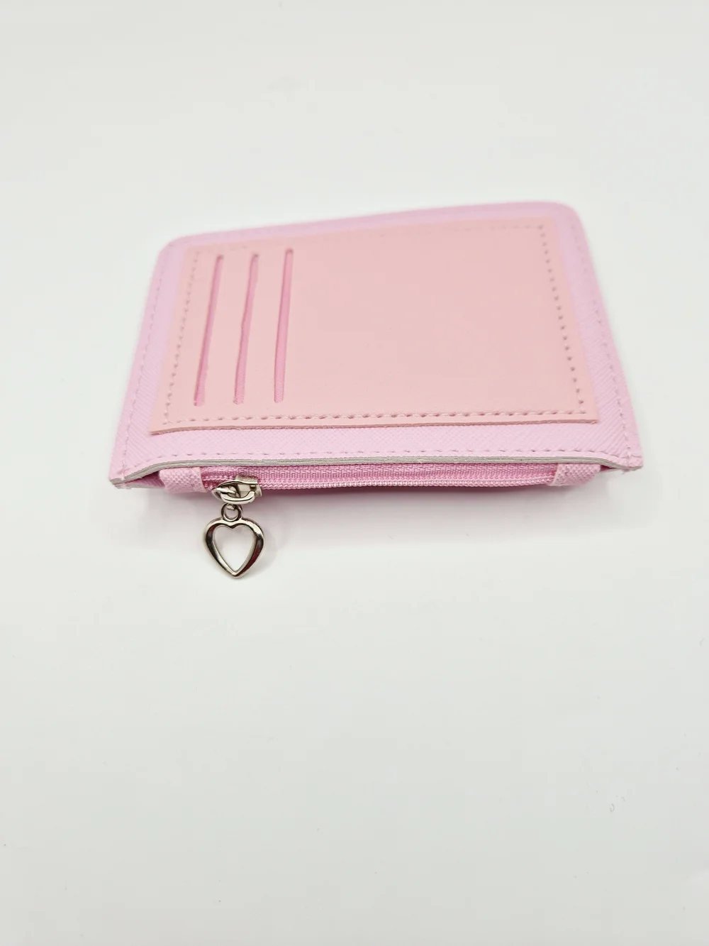 Pink Labubu Card Wallet with Heart Charm